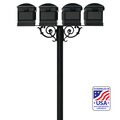 Qualarc The Hanford QUAD mailbox post system w/Scroll Supports HPWS4-US-000-LM